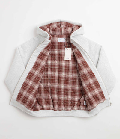 Butter Goods Plaid Lined Zip-Thru Hoodie - Ash