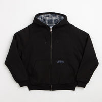 Butter Goods Plaid Lined Zip-Thru Hoodie - Black thumbnail