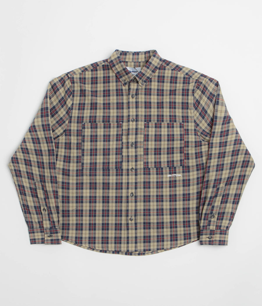 Butter Goods Plaid Shirt - Beige / Navy