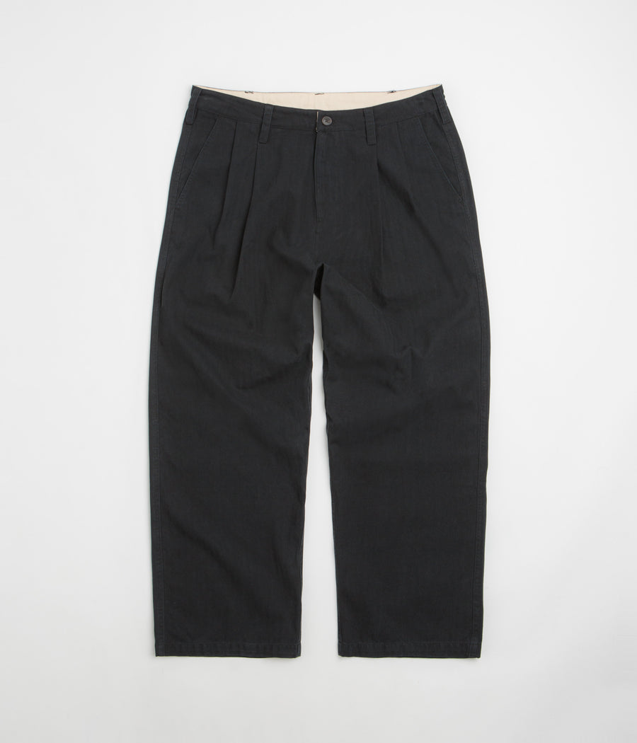 Butter Goods Pleated Trousers - Washed Black