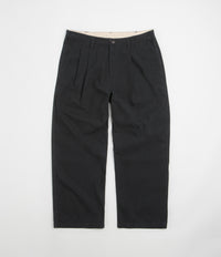 Butter Goods Pleated Trousers in Washed Black