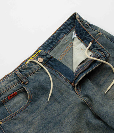 Butter Goods Relaxed Jeans - Distressed Mid Blue