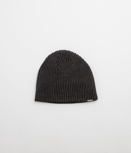 Butter Goods Ribbed Skully Beanie - Washed Black