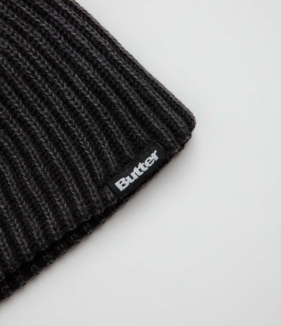 Butter Goods Ribbed Skully Beanie - Washed Black