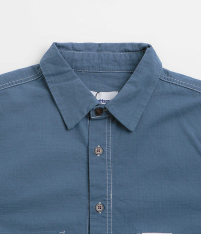 Butter Goods Ripstop Button Up Shirt in Work Blue
