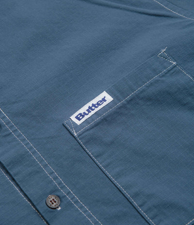 Butter Goods Ripstop Button Up Shirt in Work Blue