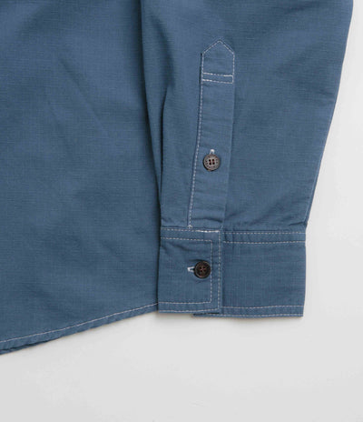 Butter Goods Ripstop Button Up Shirt in Work Blue