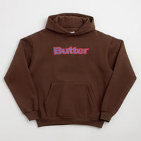 Butter Goods Ripstop Logo Applique Hoodie - Dark Brown thumbnail