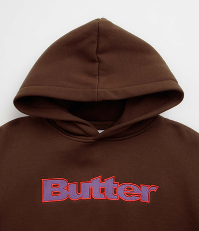 Butter Goods Ripstop Logo Applique Hoodie - Dark Brown