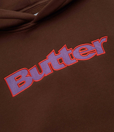 Butter Goods Ripstop Logo Applique Hoodie - Dark Brown