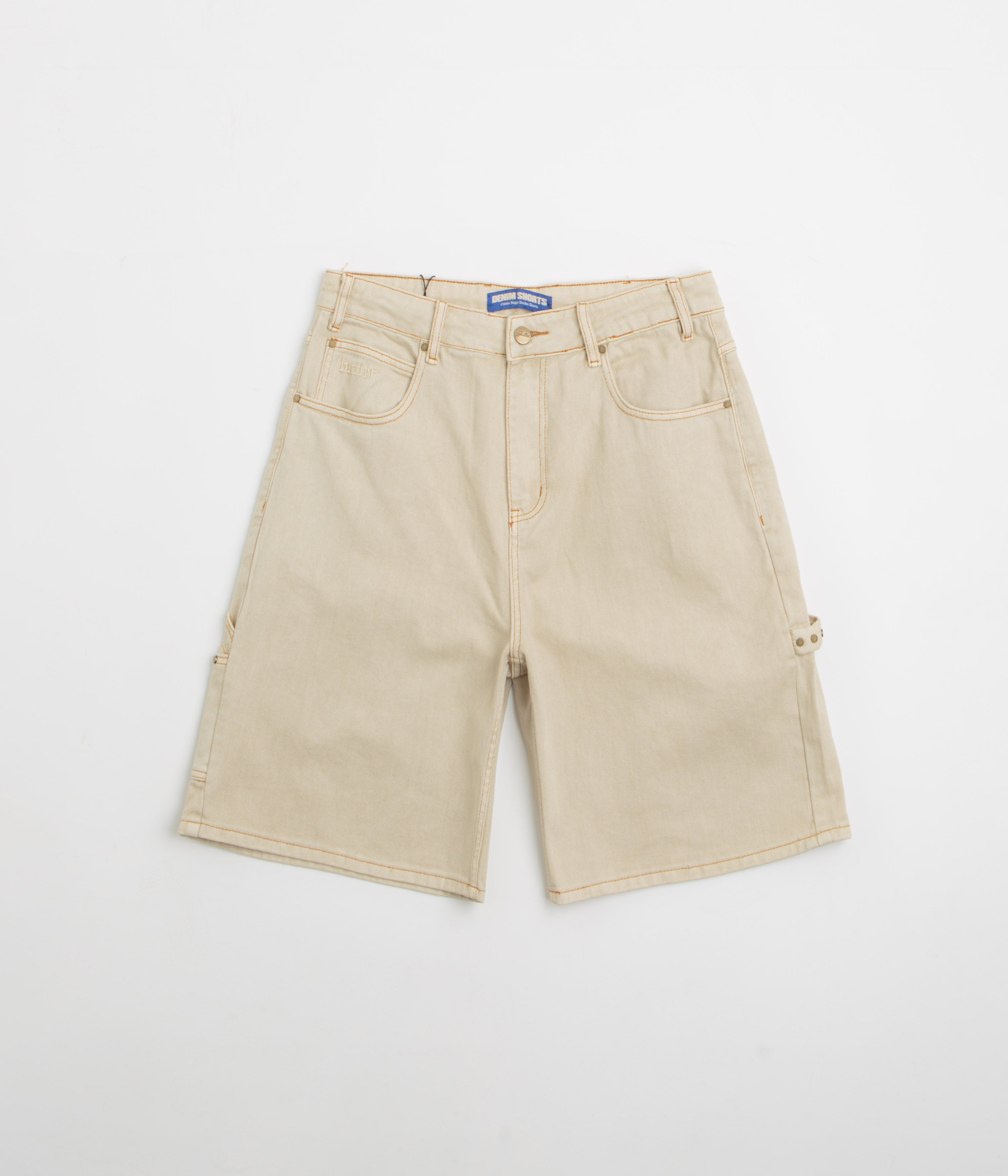 Butter Goods Rivet Denim Shorts in Bone
