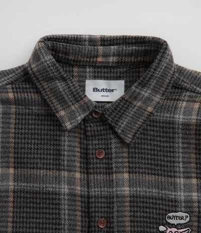 Butter Goods Rodent Flannel Shirt in Black and Grey