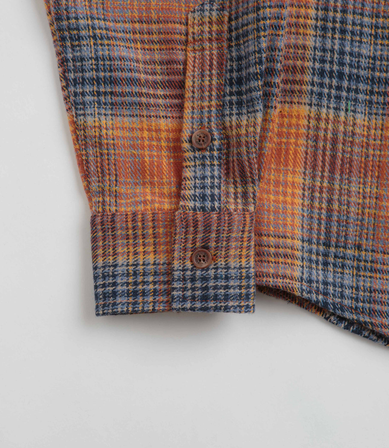 Rust Color Flannel Butter Goods Rodent Flannel Shirt - Rust / Navy | flatspot
