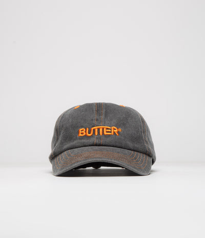 Butter Goods Rounded Logo Cap in Black and Orange