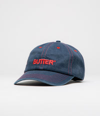 Butter Goods Rounded Logo Cap in Washed Navy