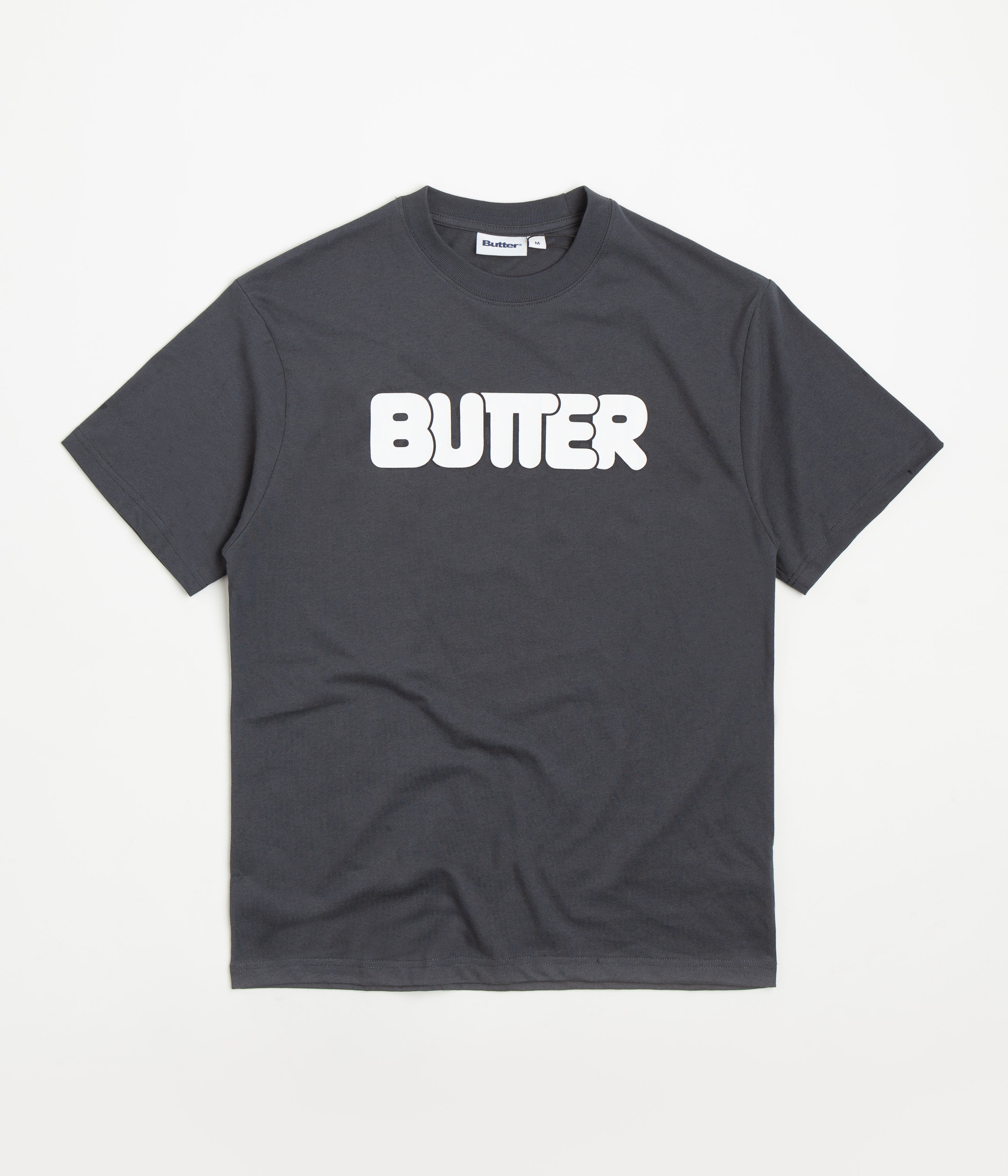 Butter Goods Rounded Logo TShirt Charcoal Flatspot