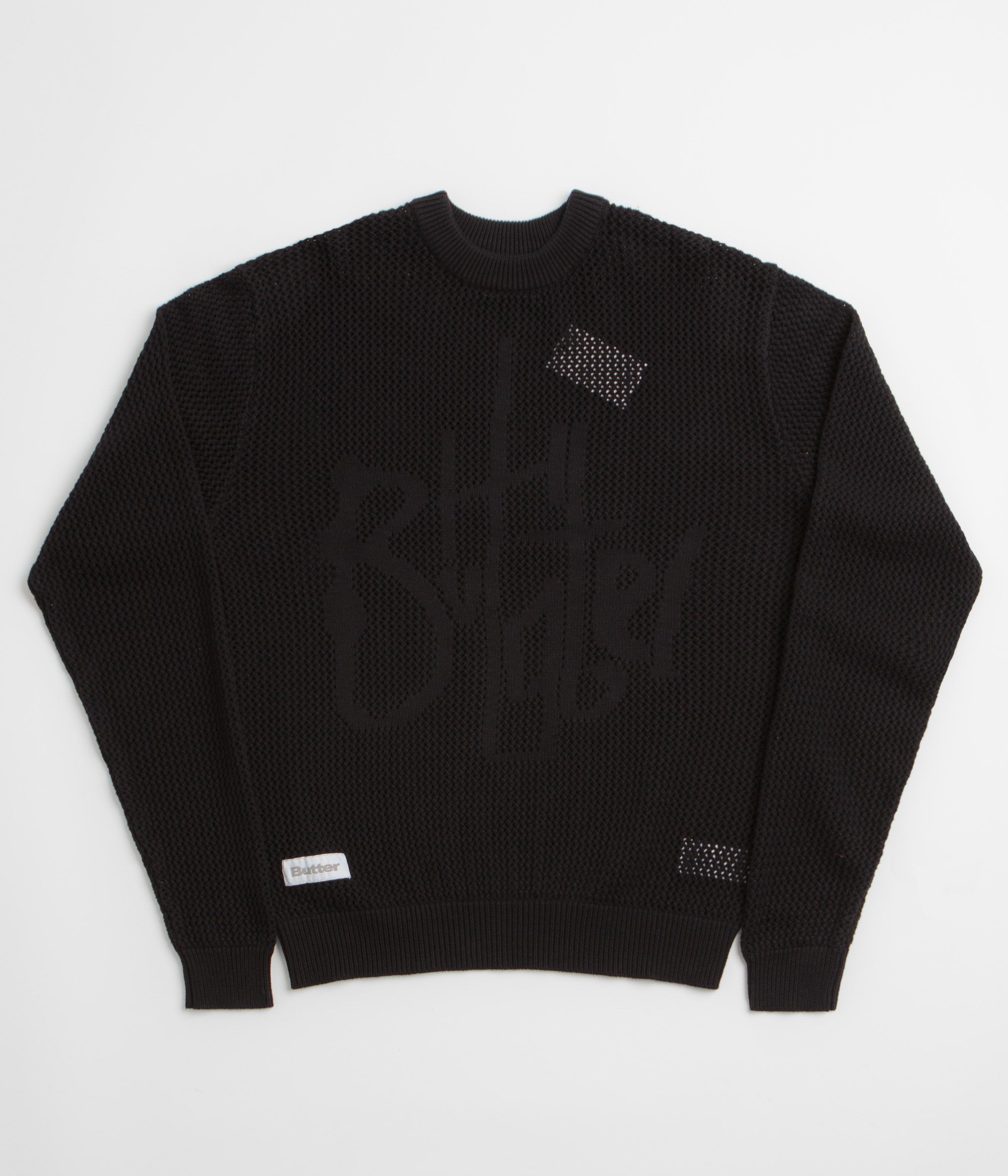 Butter Goods Scribble Knit Sweatshirt in Black