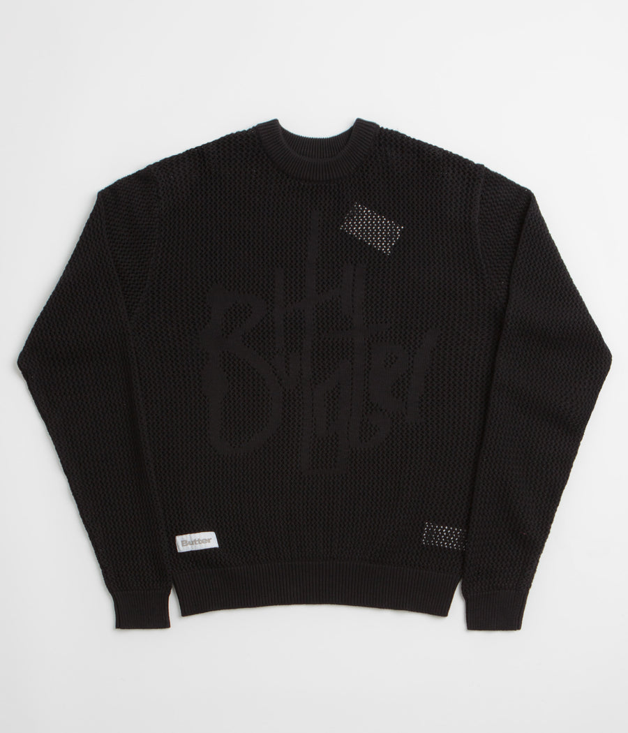 Butter Goods Scribble Knit Sweatshirt - Black