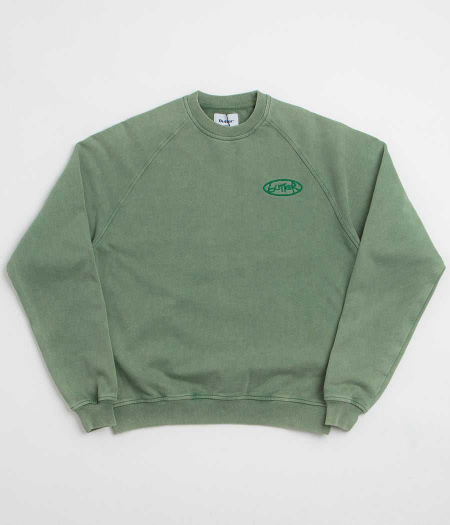 Butter Goods Scrubbed Crewneck Sweatshirt - Fern