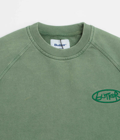 Butter Goods Scrubbed Crewneck Sweatshirt - Fern