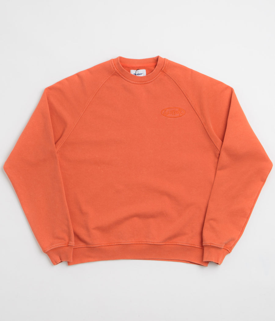 Butter Goods Scrubbed Crewneck Sweatshirt - Tangerine