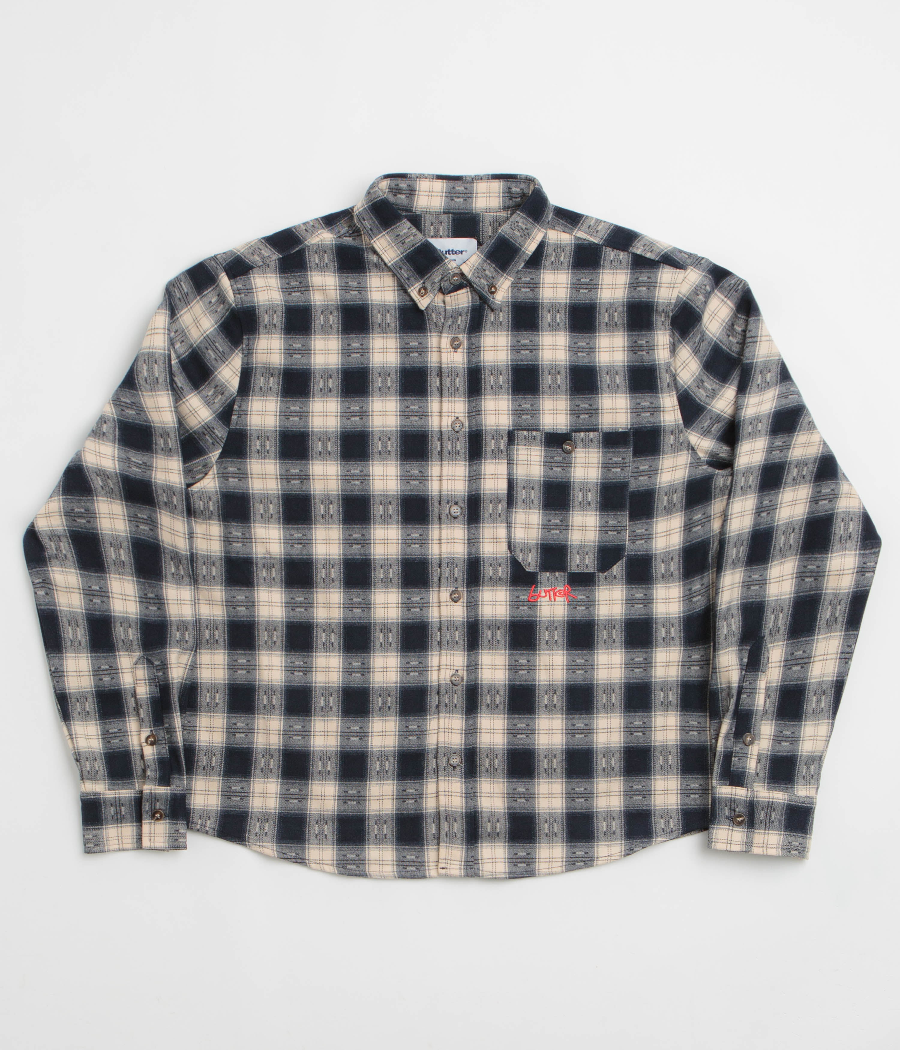 Butter Goods Sirocco Shirt in Navy and White