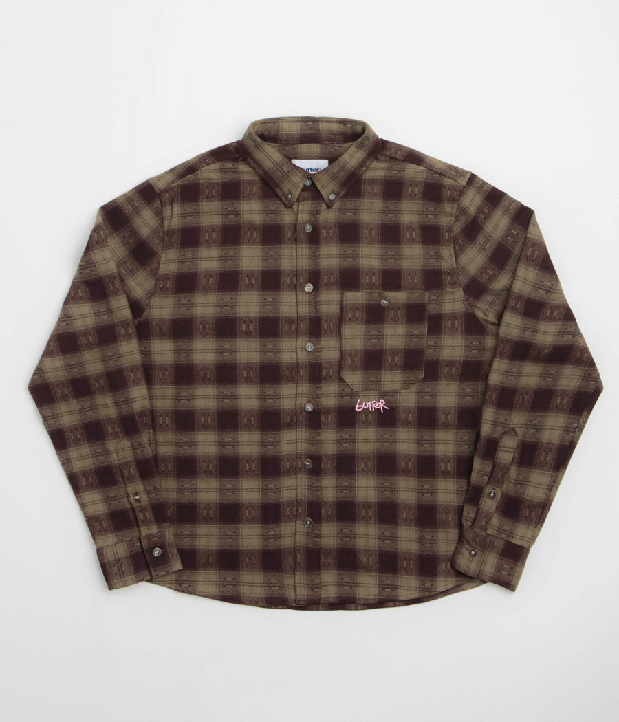 Butter Goods Sirocco Shirt - Plum / Taupe