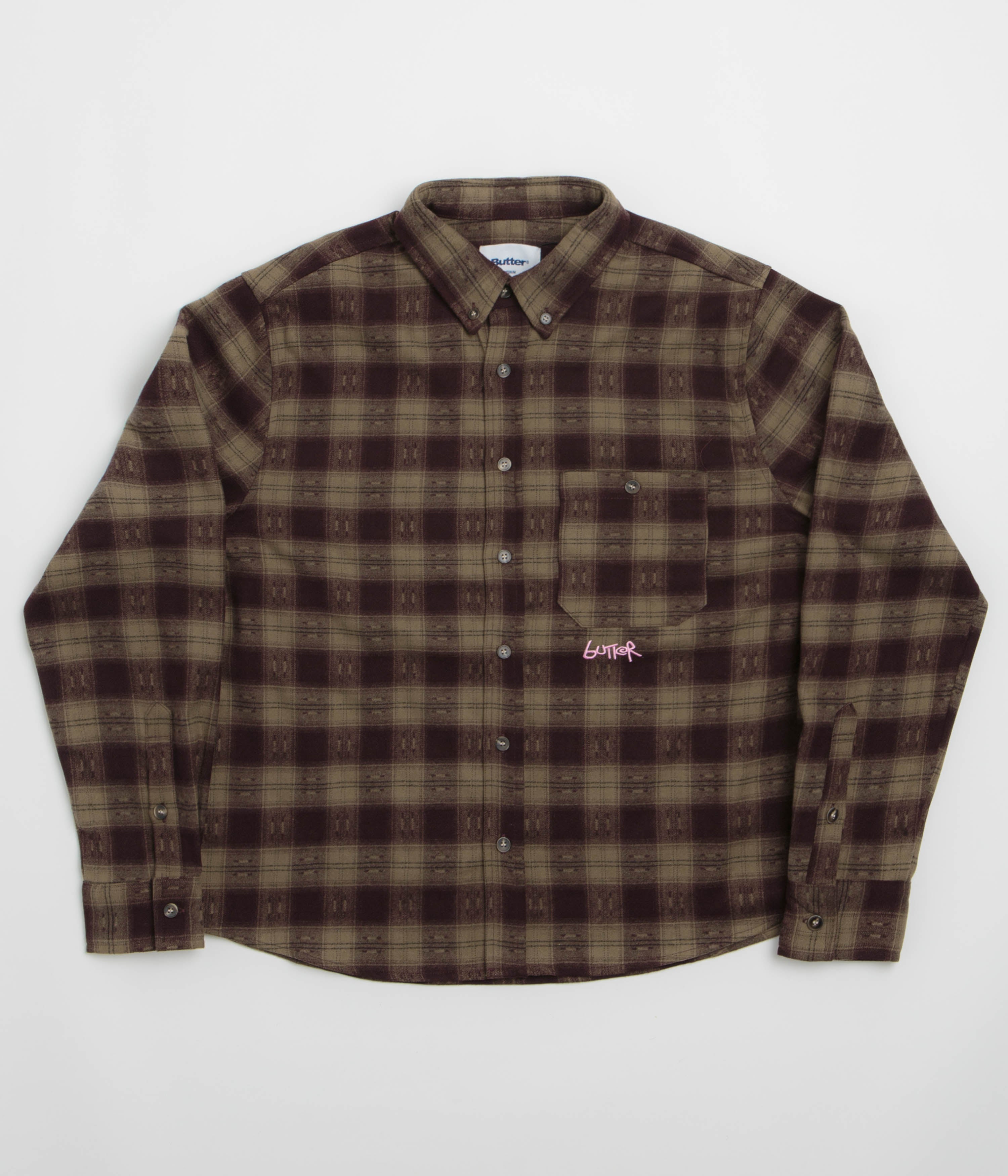 Butter Goods Sirocco Shirt - Plum / Taupe