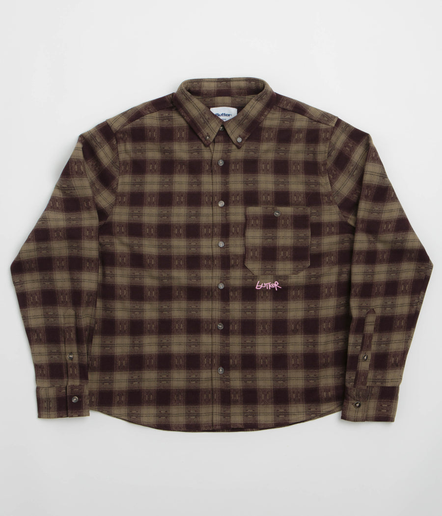 Butter Goods Sirocco Shirt - Plum / Taupe