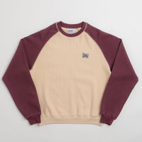 Butter Goods Sketch Waffle Crewneck Sweatshirt in Cream and Red thumbnail