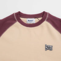 Butter Goods Sketch Waffle Crewneck Sweatshirt in Cream and Red thumbnail