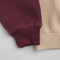 Butter Goods Sketch Waffle Crewneck Sweatshirt in Cream and Red thumbnail