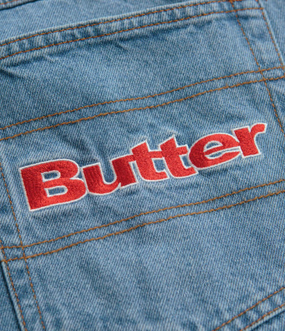 Butter Goods Sorcerer Baggy Denim Shorts in Washed Indigo