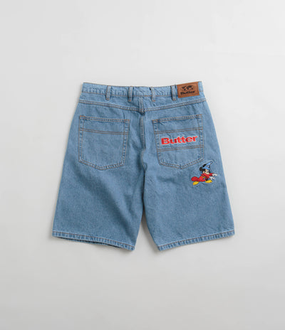 Butter Goods Sorcerer Baggy Denim Shorts in Washed Indigo