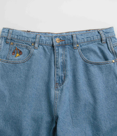 Butter Goods Sorcerer Baggy Denim Shorts in Washed Indigo