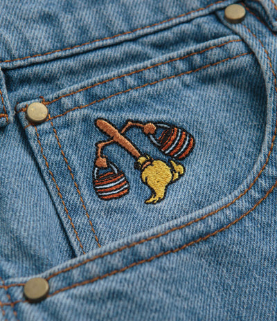 Butter Goods Sorcerer Baggy Denim Shorts in Washed Indigo