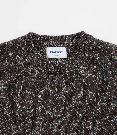 Butter Goods Speckle Knit Crewneck Sweatshirt in Charcoal