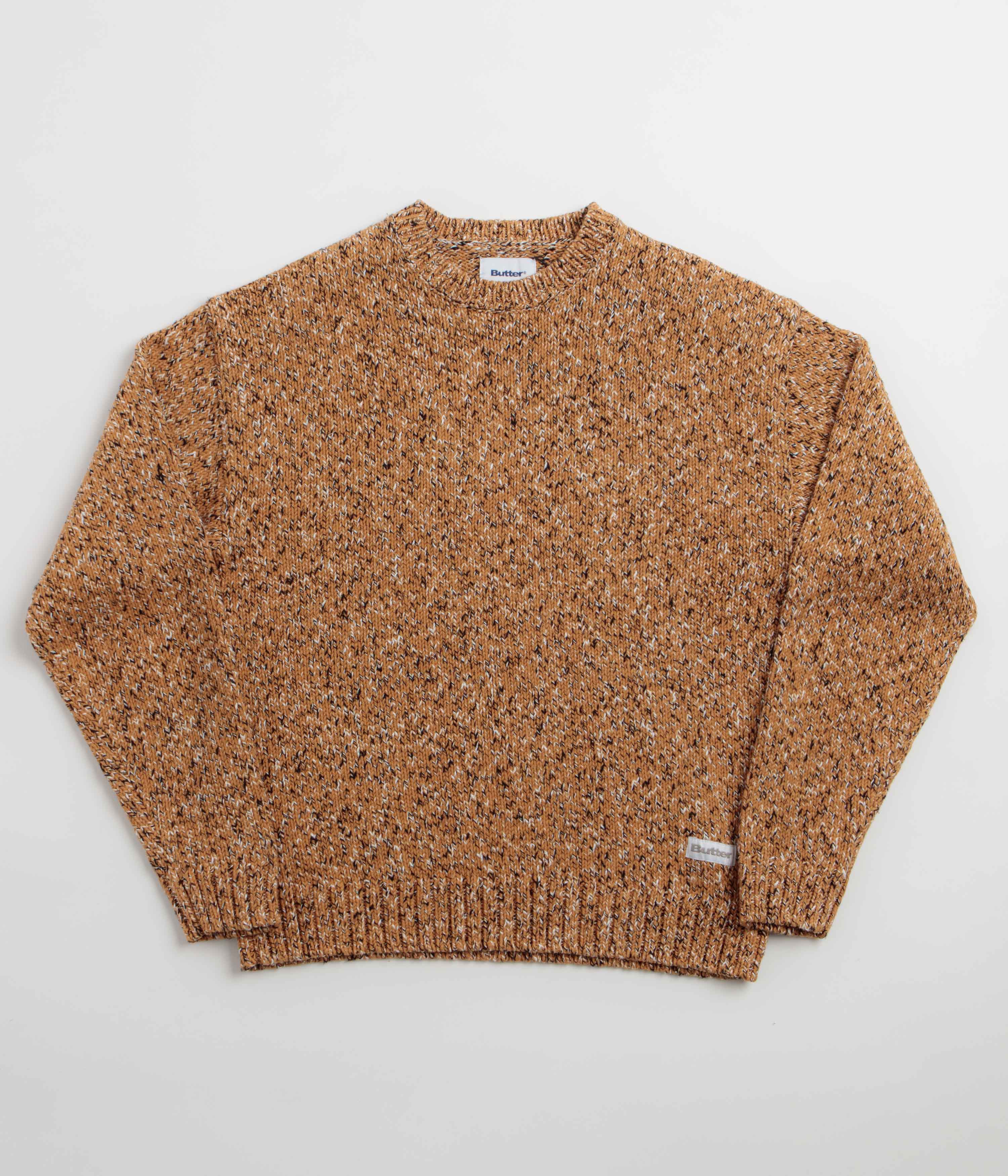 Butter Goods Speckle Knit Crewneck Sweatshirt - Copper