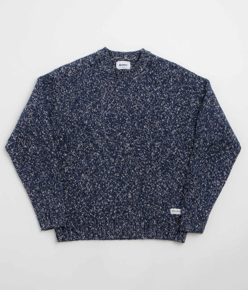 Butter Goods Speckle Knit Crewneck Sweatshirt - Navy