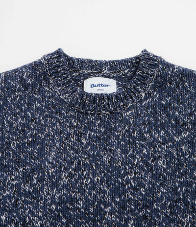 Butter Goods Speckle Knit Crewneck Sweatshirt - Navy