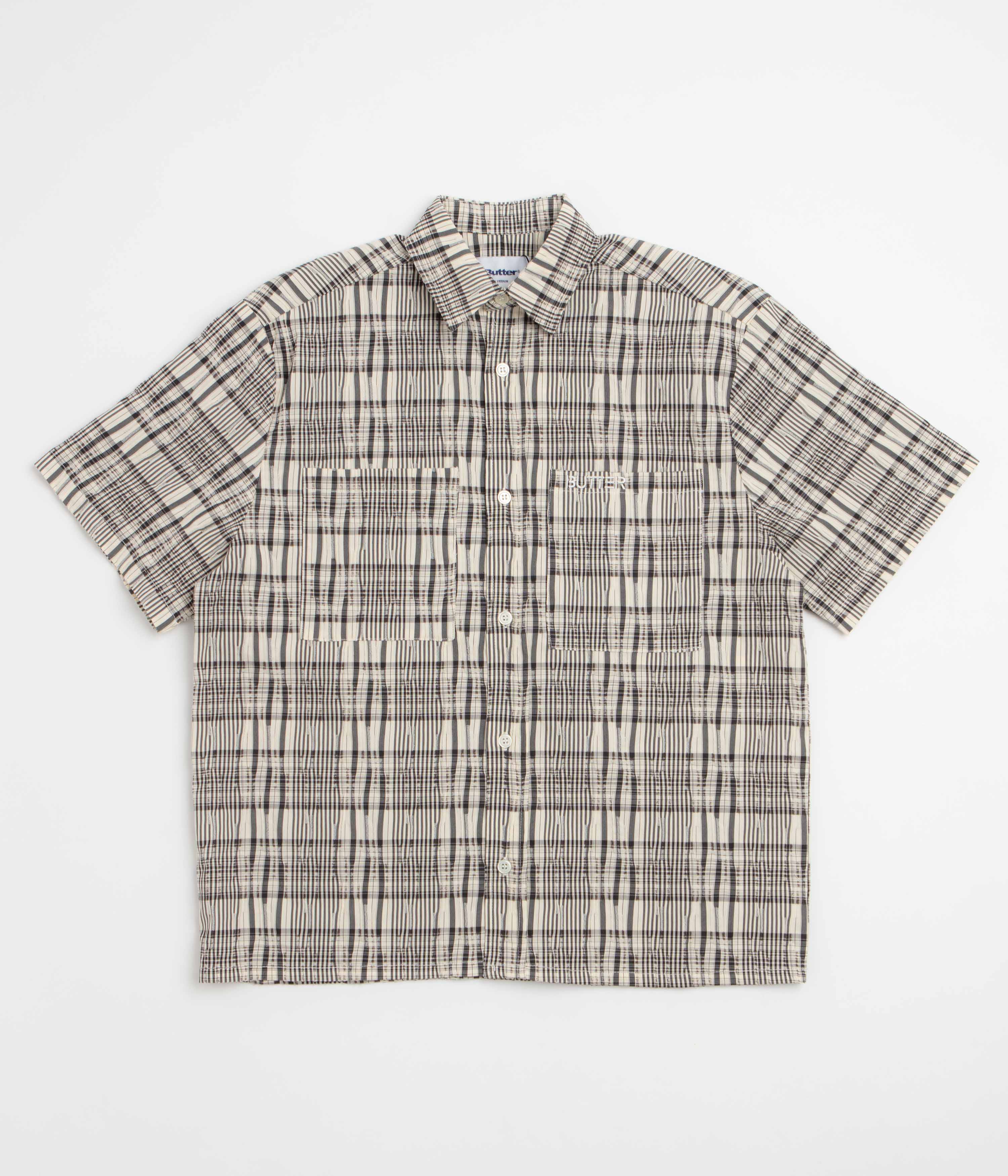 Butter Goods Spring Short Sleeve Shirt - Black / Cream
