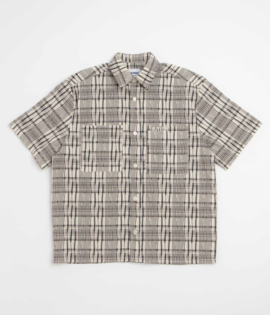 Butter Goods Spring Short Sleeve Shirt - Black / Cream