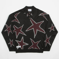 Butter Goods Star Polo Knit Sweatshirt in Black thumbnail