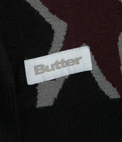 Butter Goods Star Polo Knit Sweatshirt in Black