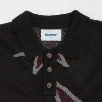 Butter Goods Star Polo Knit Sweatshirt in Black thumbnail