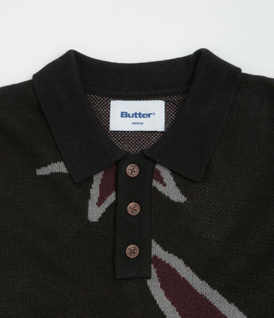 Butter Goods Star Polo Knit Sweatshirt in Black