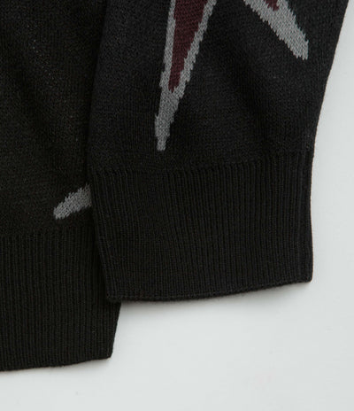 Butter Goods Star Polo Knit Sweatshirt in Black
