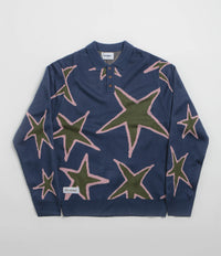 Butter Goods Star Polo Knit Sweatshirt in Prussian