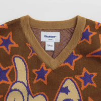 Butter Goods Starry Skies Knitted Vest in Brown thumbnail