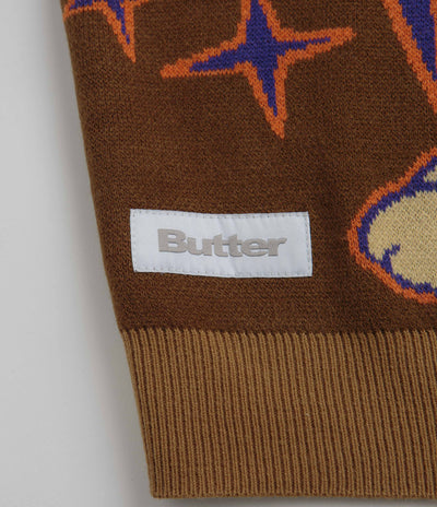 Butter Goods Starry Skies Knitted Vest in Brown